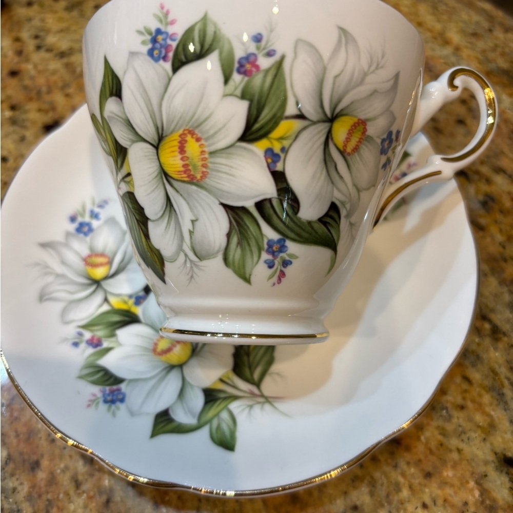 Floral Teacup and Saucer Set